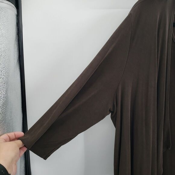 Maggie Barnes 2 Piece Cardigan Tank Top Set Womens 1x 2x Brown Slinku Knit - Picture 9 of 12